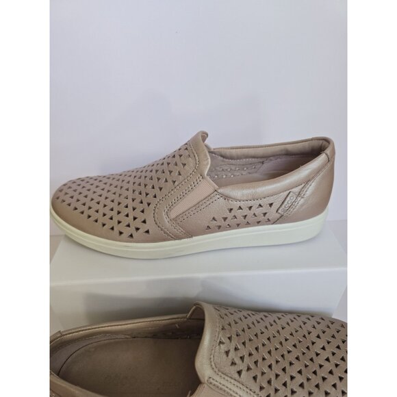 Ecco Soft 7 Laser Cut Slip On Blush Pink Loafer Leather Womens Shoes Size 6 37 - Picture 4 of 11